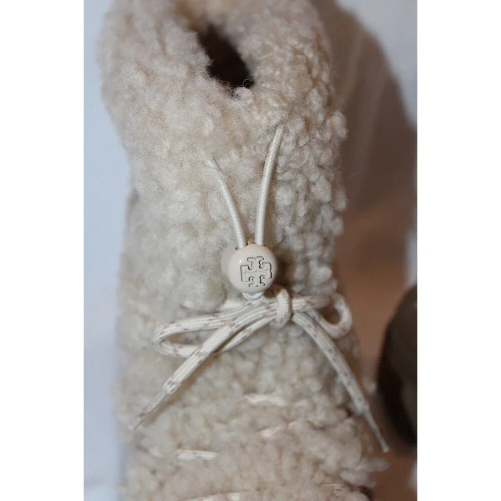 Tory Burch Women's Mellow Shearling Platform Boots Buttermilk Brown 7 $500